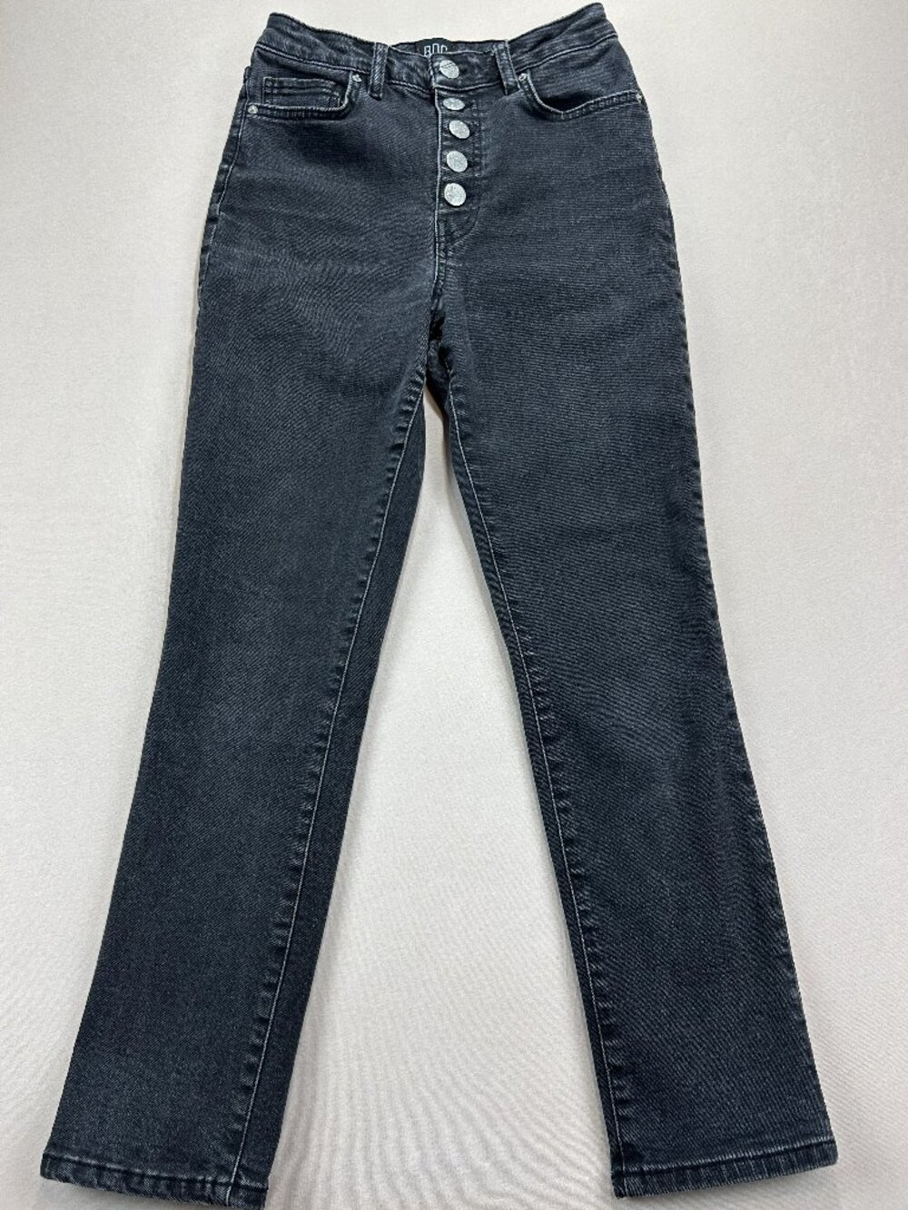 BDG Jeans Women's Size 27 Black Denim Girlfriend High Rise Stretch Button Fly
